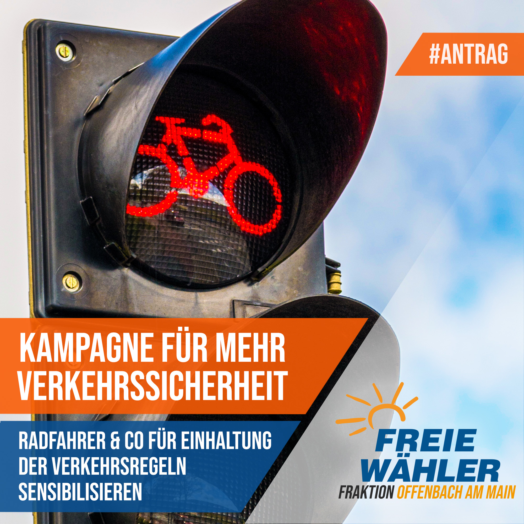 Kampagne für Verkehrssicherheit Radfahrer - Antrag FREIE WÄHLER Offenbach