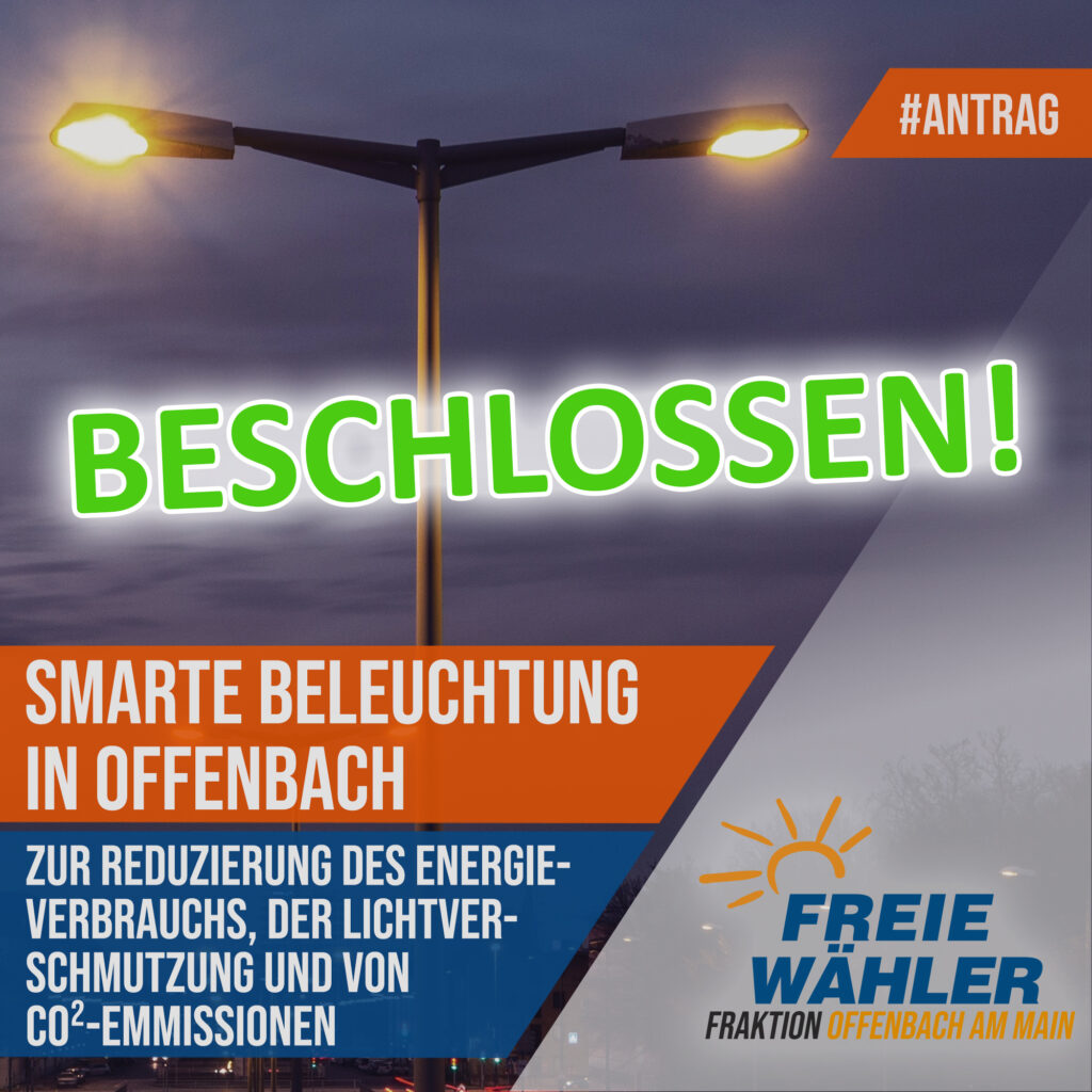 Beschlossen: Smarte Straßenbeleuchtung in Offenbach